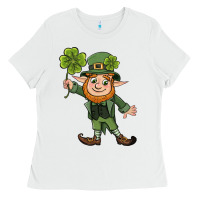 White St. Patrick's day elf Ladies Tee - CowGirlArtShop