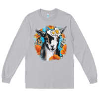 Moon Dust Daisy Goat With Background Long Sleeve Tee - RanaPortraitStore