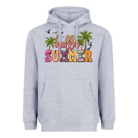 Heather Grey hello summer Heavyweight Hoodie - JahusDesignShop