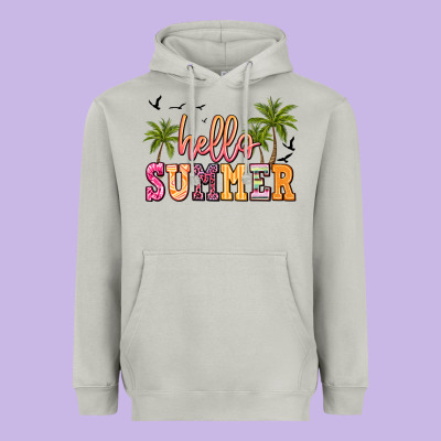 Hello Summer Heavyweight Hoodie Designed By Jahusdesignshop