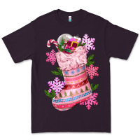 Plum pink christmas socks Premium Tee - CowGirlArtShop