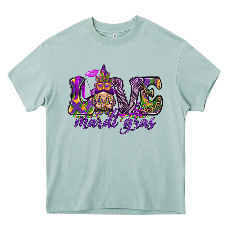 Love Mardi Gras With Gnome Heavy Core Tee by HowdyJamesFarm | Teevron