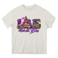 Cream Love Mardi Gras with gnome Heavy Core Tee - HowdyJamesFarm