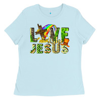 Baby Blue Love like Jesus Ladies Tee - CowGirlArtShop