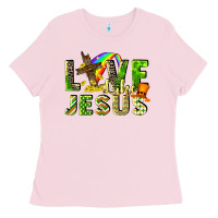 Bubblegum Pink Love like Jesus Ladies Tee - CowGirlArtShop