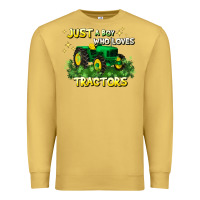 Antique Gold just a boy who loves tractors Premium Sweatshirt - JahusDesignShop