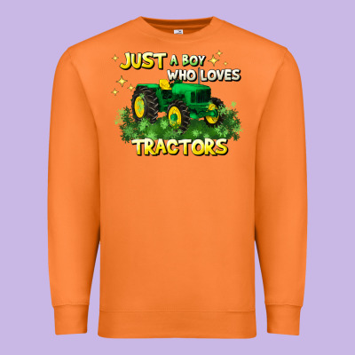 Just A Boy Who Loves Tractors Premium Sweatshirt Designed By Jahusdesignshop