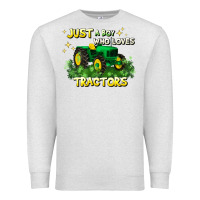 Oatmeal Heather just a boy who loves tractors Premium Sweatshirt - JahusDesignShop