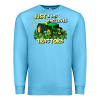 Ocean Blue just a boy who loves tractors Premium Sweatshirt - JahusDesignShop