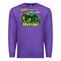 Purple just a boy who loves tractors Premium Sweatshirt - JahusDesignShop