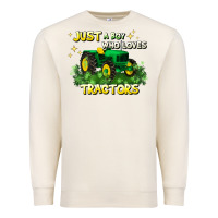 Sandshell just a boy who loves tractors Premium Sweatshirt - JahusDesignShop