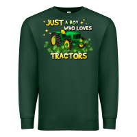Sports Green just a boy who loves tractors Premium Sweatshirt - JahusDesignShop