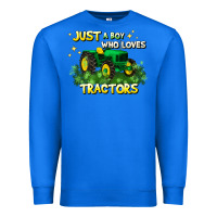 True Royal just a boy who loves tractors Premium Sweatshirt - JahusDesignShop