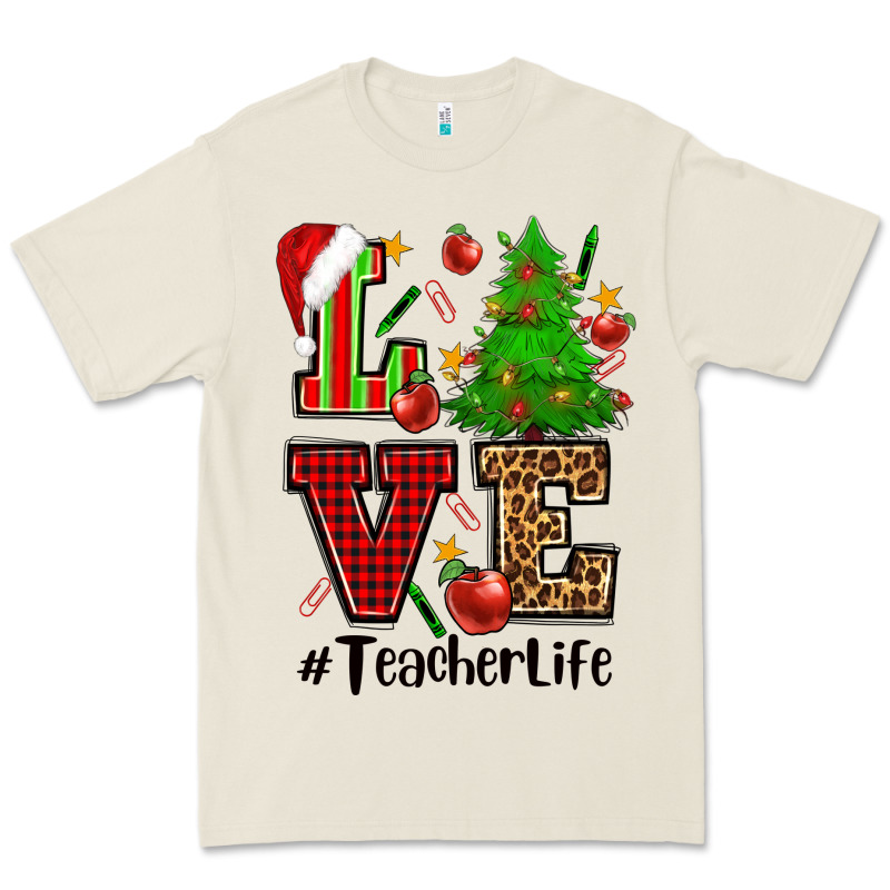 Love Teacher Life Christmas Premium Tee by CowGirlArtShop | Teevron