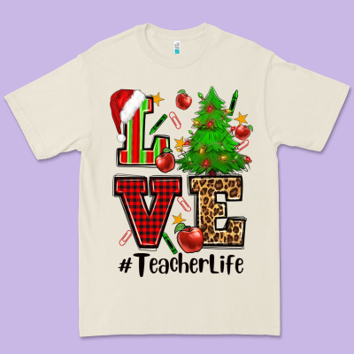Love Teacher Life Christmas Premium Tee Designed By Cowgirlartshop
