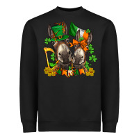Black st patricks donkeys with  shamrocks Heavyweight Sweatshirt - AdoDesignShop
