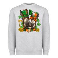 Heather Grey st patricks donkeys with  shamrocks Heavyweight Sweatshirt - AdoDesignShop
