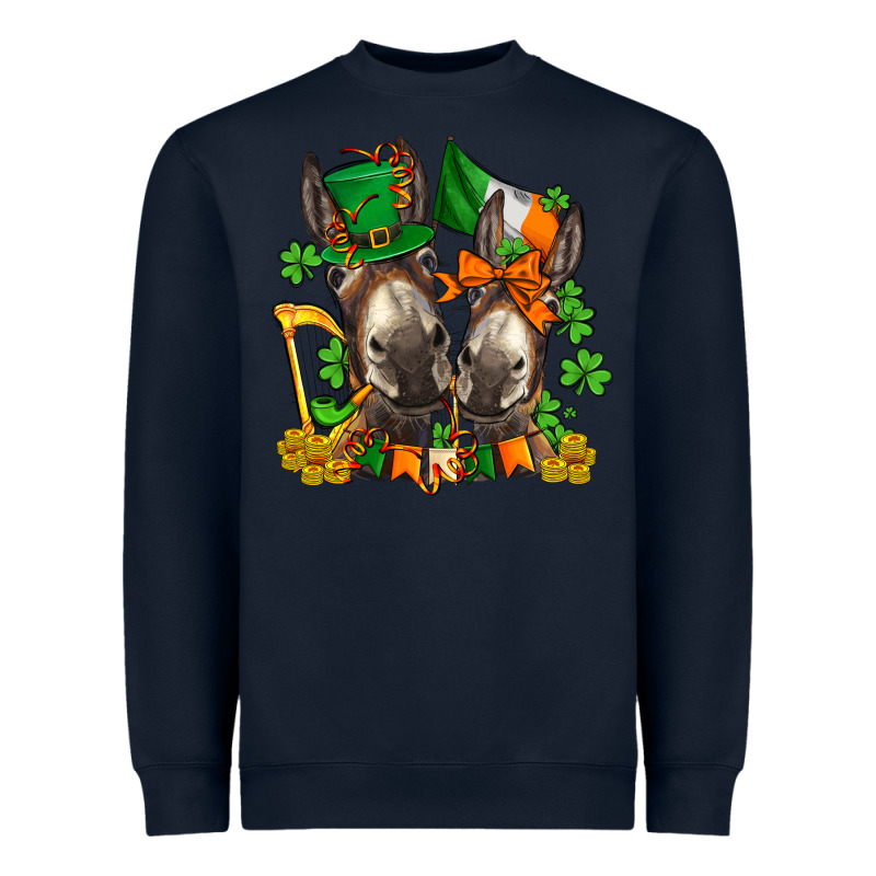 St Patricks Donkeys With  Shamrocks Heavyweight Sweatshirt by AdoDesignShop | Teevron