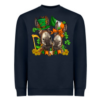 Navy st patricks donkeys with  shamrocks Heavyweight Sweatshirt - AdoDesignShop