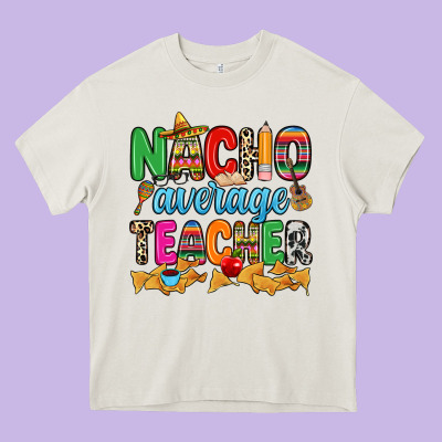 Nacho Average Teacher Heavy Core Tee Designed By Ranaportraitstore