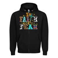 Black faith over fear with cross and sunflowers Zipper Hoodie - AdoDesignShop