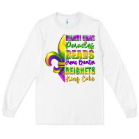 White mardi gras parades beads french quarter beignets Long Sleeve Tee - FaDigitalArtStudio
