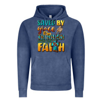 Vintage Denim saved by grace through faith Vintage Hoodie - BundleAndBundleShop