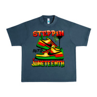 Midnight Navy Steppin' into Juneteenth Urban Heavy Tee - FaDigitalArtStudio