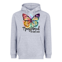 Heather Grey transformed by god's love Heavyweight Hoodie - JahusDesignShop