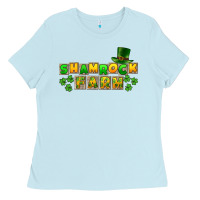 Baby Blue St. Patrick's Shamrock farm Ladies Tee - CowGirlArtShop