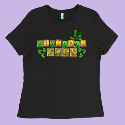 St. Patrick's Shamrock Farm Ladies Tee Designed By Cowgirlartshop