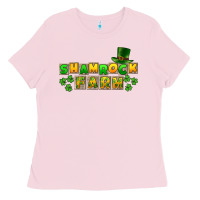 Bubblegum Pink St. Patrick's Shamrock farm Ladies Tee - CowGirlArtShop
