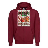 Burgundy Christmas calories dont count Zipper Hoodie - AdoDesignShop