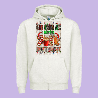 Christmas Calories Dont Count Zipper Hoodie Designed By Adodesignshop