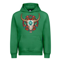 Emerald turquoise aztec bullskull Urban Hoodie - JahusDesignShop