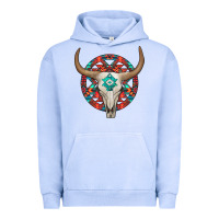 Pigment Grape Ice turquoise aztec bullskull Urban Hoodie - JahusDesignShop