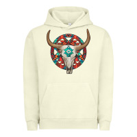 Pigment Pistachio turquoise aztec bullskull Urban Hoodie - JahusDesignShop