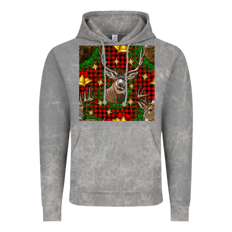 Christmas Deer And Bell Seamless Pattern Vintage Hoodie by BundleAndBundleShop | Teevron