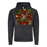 Vintage Black christmas deer and bell seamless pattern Vintage Hoodie - BundleAndBundleShop