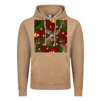 Vintage Coffee christmas deer and bell seamless pattern Vintage Hoodie - BundleAndBundleShop
