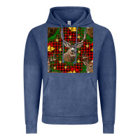 Vintage Denim christmas deer and bell seamless pattern Vintage Hoodie - BundleAndBundleShop