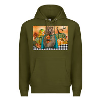Army Green Fall Quokka Premium Hoodie - LillyAllenDesigns