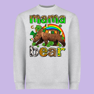 St Patricks Mama  Bear Heavyweight Sweatshirt Designed By Adodesignshop