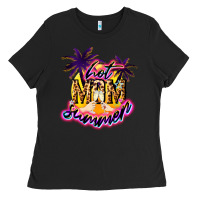 Black Hot mom summer mother' say Ladies Tee - HowdyJamesFarm