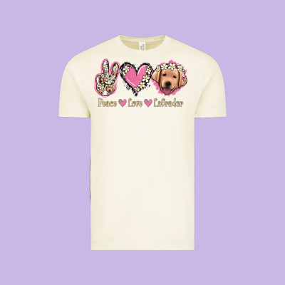 Peace Love Labrador Vintage Tee Designed By Jasminsmagicworld
