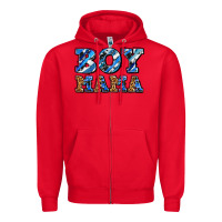 Red boy mama Zipper Hoodie - AdoDesignShop