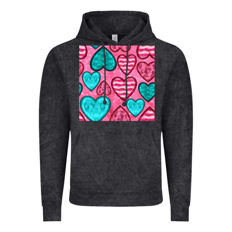 Valentines Day Hearts Seamless Pattern Vintage Hoodie by BundleAndBundleShop | Teevron