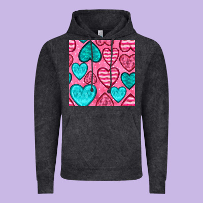 Valentines Day Hearts Seamless Pattern Vintage Hoodie Designed By Bundleandbundleshop