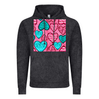 Vintage Black valentines day hearts seamless pattern Vintage Hoodie - BundleAndBundleShop