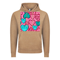 Vintage Coffee valentines day hearts seamless pattern Vintage Hoodie - BundleAndBundleShop